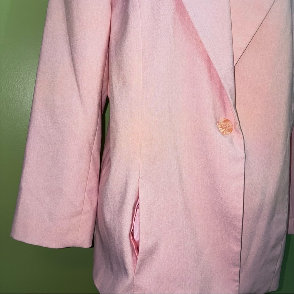 🍑Vintage Liz Baker Light Pink/Peach Classic Lapel Blazer~Size 14 🍑 - Picture 4 of 8